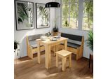 Vicco Gruppo Panca Ad Angolo Roman, 150 X 150 Cm Con Tavolo, Quercia Dorata/Antracite