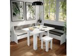 Vicco Gruppo Panca Ad Angolo Roman, 180 X 180 Cm Con Tavolo, Bianco/Antracite