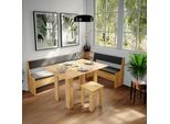 Vicco Gruppo Panca Ad Angolo Roman, 210 X 150 Cm Con Tavolo, Quercia Dorata/Antracite