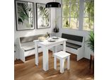 Vicco Gruppo Panca Ad Angolo Roman, 180 X 150 Cm Con Tavolo, Bianco/Antracite