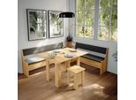 Vicco Gruppo Panca Ad Angolo Roman, 210 X 180 Cm Con Tavolo, Quercia Dorata/Antracite
