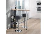 Vicco Tavolo Bar Con Sgabelli Vincent, 113 X 40 Cm Con 2 Sgabelli Da Bar, Quercia Dorata/Antracite