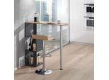 Vicco Tavolo Bar Alto Vincent, 113 X 40 Cm, Antracite/Quercia Dorata