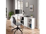 Vicco Scrivania Angolare Dante, 145 X 120 Cm, Bianco