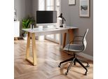 Vicco Scrivania Nautica, 138 X 60 Cm, Bianco/Rovere