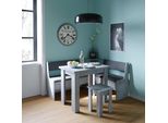 Vicco Gruppo Panca Ad Angolo Roman, 150 X 120 Cm Con Tavolo, Calcestruzzo/Antracite