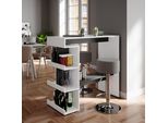 Vicco Tavolo Bar Con Sgabelli Dana, 108 X 50 Cm Con 2 Sgabelli Da Bar, Bianco/Antracite