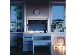 Vicco Tavolo Da Toeletta Sherry, 120 Cm Con Specchio A Led E Panca, Bianco