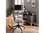 Vicco Scrivania Nautica, 138 X 60 Cm Con Cassetti, Xl, Antracite/Faggio