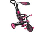 Globber Explorer Trike 4In1 - Passeggino, Triciclo E Balance Bike, 10/8,5 Pollici, Sedile In Tpr, Regolabile In Altezza, Rosa Fucsia