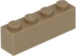 Mattoncini Lego® 1X4 Beige Scuro - 3010 Nuovo! Quantità 25X