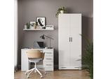 Vicco Scaffale Per File Frank, 80 X 200 Cm Con Cassetto, Bianco