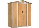 Vidaxl Capanno Per Attrezzi Marrone Chiaro 192X108X223 Cm Acciaio Zincato