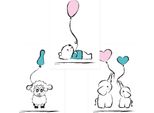Pricaro "Baby Boy"" Tela, 20 X 30 Cm, Set Di 3"
