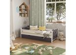Vitalispa Letto Per Bambini Jessica, 80X160 Cm Con Cassetto, Senza Materasso, Grigio/Bianco