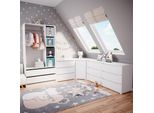 Vicco Guardaroba Per Bambini Elmo, 100 X 200 Cm Con 2 Cassetti, Bianco