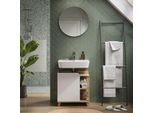 Vicco Specchio Bagno Karen, 60 X 60 Cm Rotondo, Bianco/Bianco