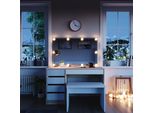 Vicco Tavolo Da Toeletta Sherry, 120 Cm Con Illuminazione A Led E Panca, Bianco/Sonoma/Sonoma