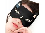 Maschera Per Gli Occhi - Maschera Per Il Sonno - Benda Nera - Rilassamento - Viaggio - Raso Nero - Sonno Sano