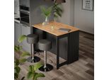 Vicco Set Di Tavoli Da Bar Dominic, 116 X 37 Cm Con 2 Sgabelli Da Bar, Quercia Dorata/Antracite