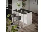 Vicco Tavolo Bar Con Sgabelli Dominic, 116 X 37 Cm Con 2 Sgabelli Da Bar, Antracite/Bianco