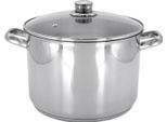 Karl KrÜGer Pentola Grande Con Coperchio In Vetro 10 Litri Ø26Cm Acciaio Inossidabile