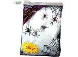 Ragnatela Bianca Con 4 Ragni - Halloween - 550 G