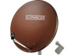 Sistema Sat Schwaiger 80 Cm 4 Partecipanti Quad-Lnb (Con Interruttore) Rosso Mattone
