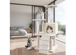 Mucola Albero Da Graffio Beige Albero Da Graffio Per Gatti 121Cm Casa Per Gatti Albero Da Arrampicata Colonna Per Gatti Arredamento Albero Da Gioco Albero Da Graffio Naturale Colonna In Sisal