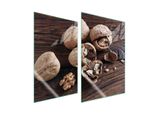 Piastre Coprifornelli 2 Pezzi 35X52 Ceramica Coprifornelli Vetro Tagliere Noccioline Legno