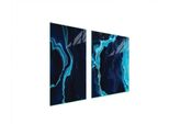 Piastre Copri Fornelli 2 Pezzi 90X52 Copri Piano Cottura In Ceramica Tagliere In Vetro Marmo Blu