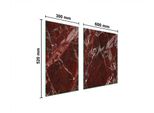 Piastre Copri Fornelli 2 Pezzi 90X52 Copri Piano Cottura In Ceramica Tagliere In Vetro Marmo Rosso