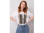 H&B T-Shirt Donna A Maniche Corte Churmound Bianco L