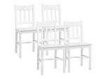 Sedia Da Pranzo Homcom, Set Di 4 Sedie Da Cucina, Sedia Da Pranzo Con Schienale, Sedie Da Cucina, Sedia Da Soggiorno Per Cucina, Sala Da Pranzo, Legno Di Pino, Bianco