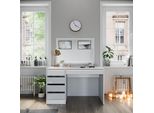 Vicco Tavolo Da Toeletta Sherry, 120 Cm Senza Specchio, Bianco/Oro/Oro