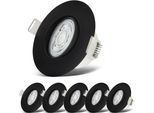 B.K.Licht - Set Di 6 Faretti Led Da Incasso 230V, Faretti Led Orientabili Per Il Bagno IP65, Faretti Led Da Soffitto, Faretti Led, Faretti Da Soffitto, Lampada Da Bagno, 9 X 4,2 Cm (Dxh), Nero