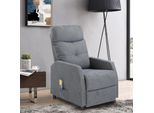 Poltrona Massaggiante Fch, Poltrona Tv, Poltrona Reclinabile Con Funzione Massaggio, Funzione Calore, Rivestimento In Tessuto, Grigio