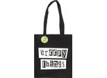 Something Different - Borsa "Creepy Things"", Tessuto Misto Poliestere-Cotone SD6048 (Taglia Unica) (Nero/Bianco)"