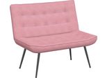 Vidaxl Panca Rosa 110X74X84 Cm In Velluto