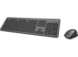 Set Mouse Tastiera (Layout Dei Tasti Qwertz, Mouse Ergonomico Senza Fili, 2,4Ghz, Ricevitore Usb) Set Mouse Tastiera Senza Fili Windows Keyboard, Nero