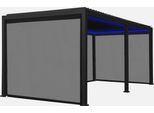 Pergola Bioclimatica 3X6M Elettrica In Alluminio Con Led + 4 Tende 3M, Antracite