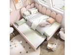 Sweiko Daybed 90X200Cm, Divano Letto Daybed, Letto Per Bambini 90X190Cm, Velluto, Rosa, Senza Materasso
