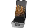 Set Di Punte Elicoidali Din 338 Tipo Uni Ø Nominale 1-13X0,5 Mm Hss-Co Tin Valigetta In Plastica Da 25 Pezzi
