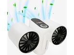 Bewinner Tshirt Fan Small - Powerbank Da 8000 Mah Ventilatore A Mano Regolabile A 3 Velocità Con Doppio Turbo E Luce Di Emergenza, Portatile Ricaricabile