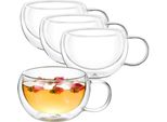 Wilmax Bicchieri Termici Con Manico 400 Ml, Set Di 4, A Doppia Parete WL-888770/4A