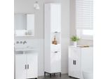 Vidaxl Mobile Da Bagno Con Anta Bianco Lucido 31,5 X 33 X 190 Cm
