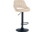 Sgabello Regolabile In Pelle Finta - Sgabello - Girevole A 360°, Facile Da Pulire Colore: Crema | Colore Base: Nero