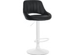 Sgabello Regolabile In Pelle Finta - Sgabello - Girevole A 360°, Facile Da Pulire Colore: Nero | Colore Base: Bianco