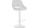 Sgabello Regolabile In Pelle Finta - Sgabello - Girevole A 360°, Facile Da Pulire Colore: Bianco | Colore Base: Bianco