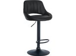 Sgabello Da Bar Regolabile In Pelle Finta - Sgabello - Ruotabile A 360°, Facile Da Pulire Colore: Nero | Colore Base: Nero